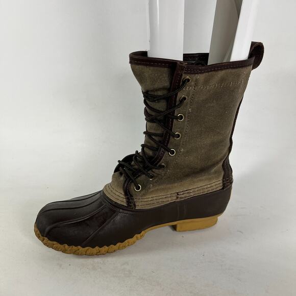 L.L Bean Maine Hunting Shoes Women's 8 Green Waterproof Leather Lace Up High Top - Picture 6 of 11